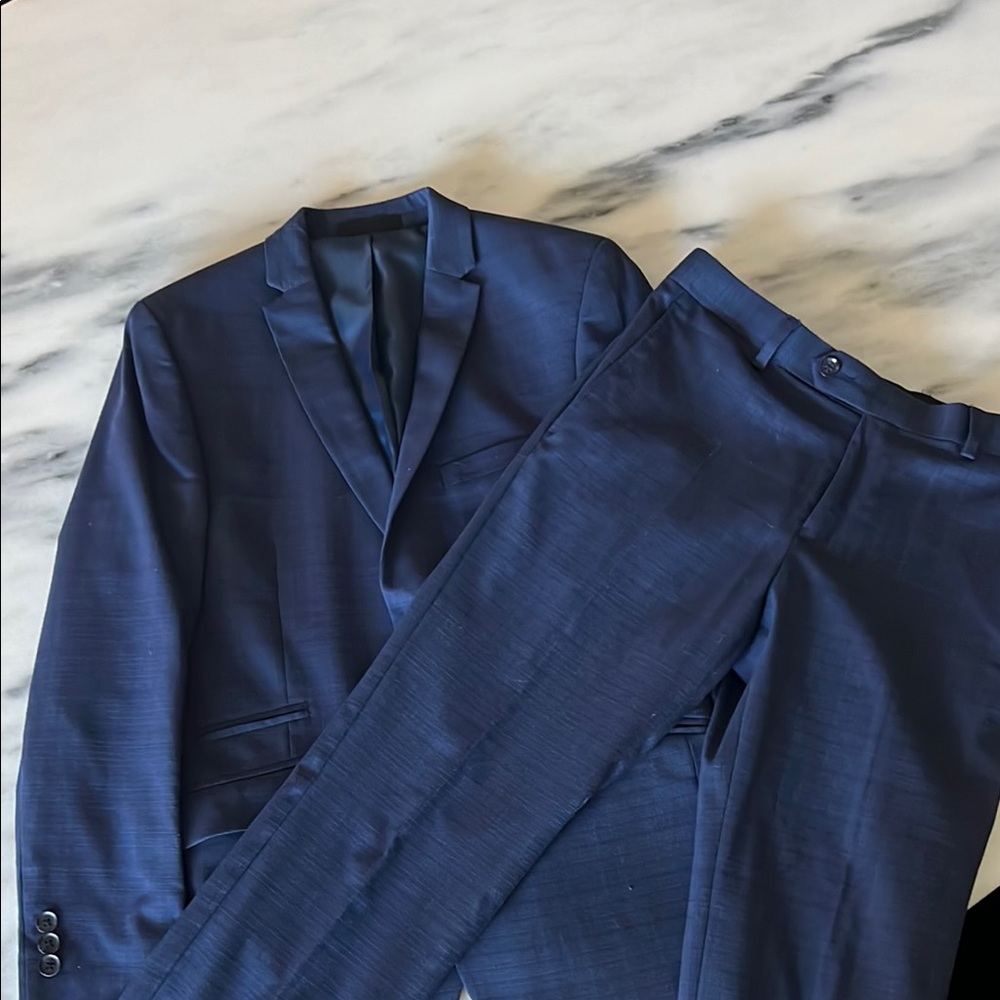 Boys Navy Blue Suit 14Skinny Marc New York